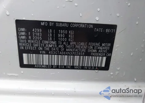 2022 Subaru Impreza Base 5-Door из США, поврежденный, VIN 4S3GTAB6XN3702958